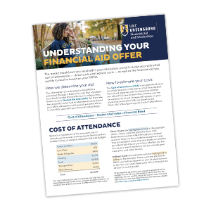 Thumbnail preview of the front of a pdf flyer called Understanding Your Financial Aid Offer.